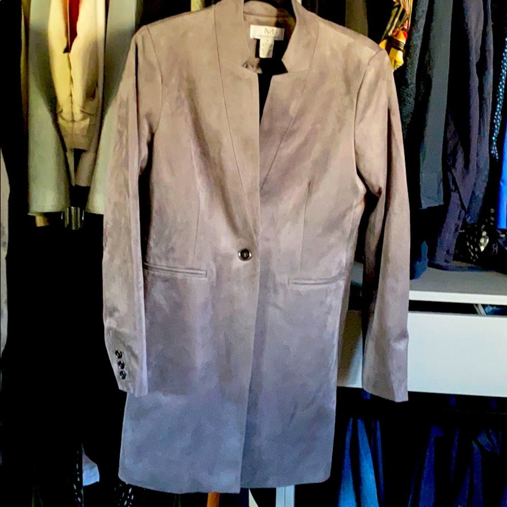 Suede like suit coat.